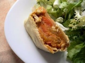 Strudel de patate douce au poulet, chèvre et cumin Strudel de patate douce au poulet, chèvre et cumin