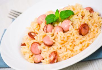 Risotto simple aux saucisses Risotto simple aux saucisses