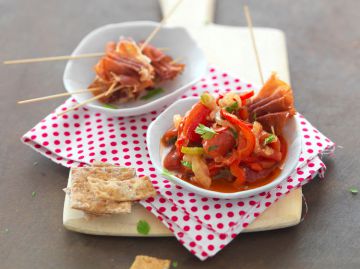 Piperade au jambon cru