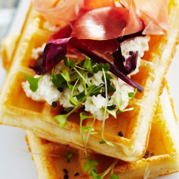 Gaufre au fromage frais et au jambon Gaufre au fromage frais et au jambon