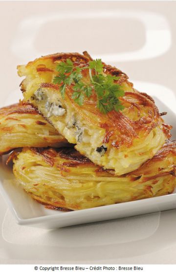 Croustillant de pommes de terre au bleu du monde Croustillant de pommes de terre au bleu du monde