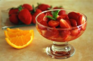 Soupe de fraises à l'orange