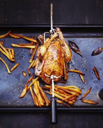 Poulet croustillant à l’huile d’argan et frites Poulet croustillant à l’huile d’argan et frites
