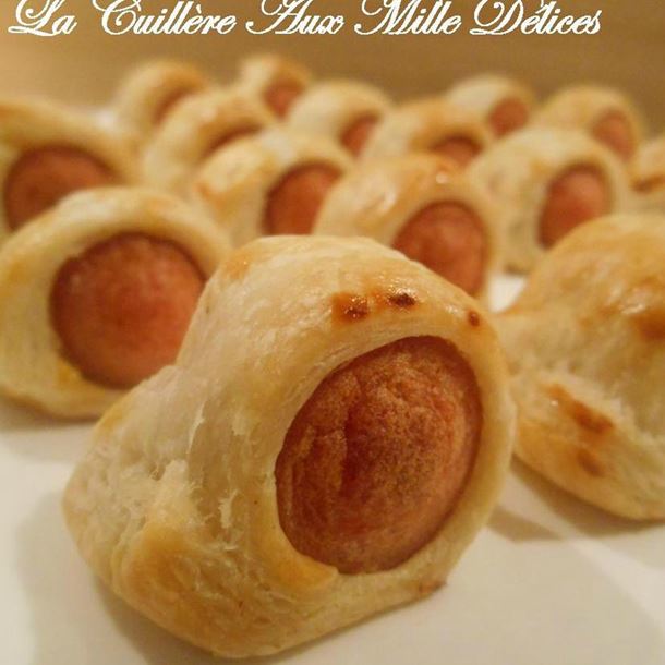 Feuilletés apéritifs aux knackis Feuilletés apéritifs aux knackis