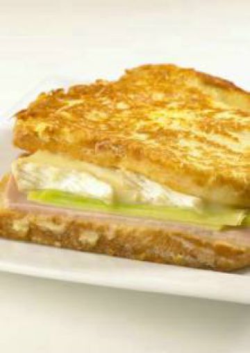 Croque camembert, jambon braisé et poireau Croque camembert, jambon braisé et poireau