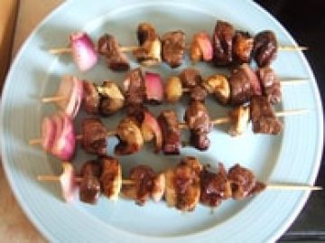 Brochettes de canard sucré salé Brochettes de canard sucré salé