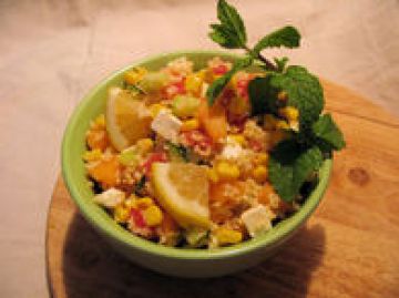 Taboulé estival à la feta et au melon Taboulé estival à la feta et au melon