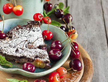 Clafoutis cerises-chocolat
