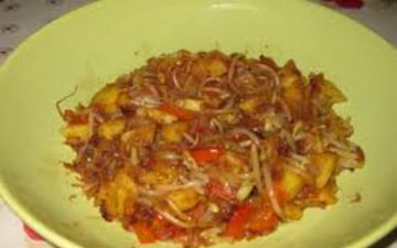 Wok de pousses de soja, ananas & poivrons Wok de pousses de soja, ananas & poivrons