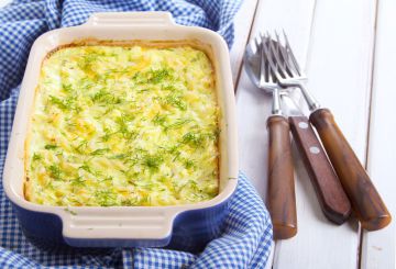 Gratin de gambas à la feta et à l'aneth