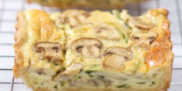 Quiche aux courgettes et champignons