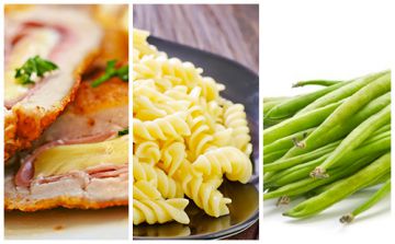 Cordon bleu aux haricots verts et pâtes Cordon bleu aux haricots verts et pâtes