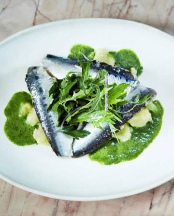 Sardines marinées, écrasées de pommes de terre au persil Sardines marinées, écrasées de pommes de terre au persil