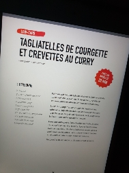 Tagliatelles courgette et crevettes au curry Tagliatelles courgette et crevettes au curry