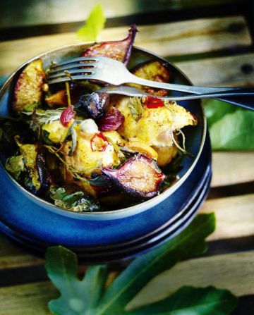Poulet rôti aux figues, citron et sauge Poulet rôti aux figues, citron et sauge