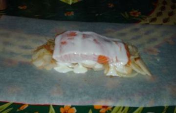 Saumon aux poires en papillottes Saumon aux poires en papillottes