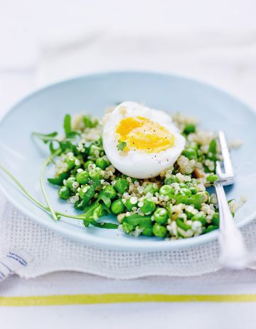 Oeufs mollets, salade de quinoa et petits pois Oeufs mollets, salade de quinoa et petits pois