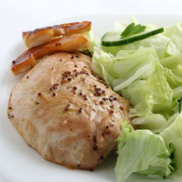 Escalopes de dinde, moutarde et pommes Escalopes de dinde, moutarde et pommes
