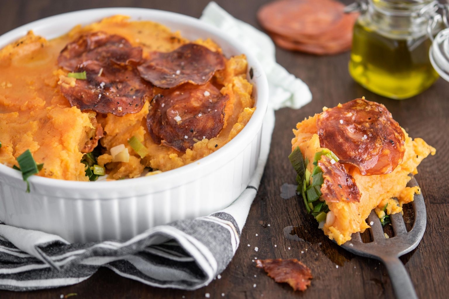 Gratin de patate douce au chorizo Gratin de patate douce au chorizo