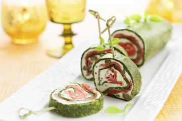 Roulés d'épinards au fromage frais et jambon fumé Roulés d'épinards au fromage frais et jambon fumé