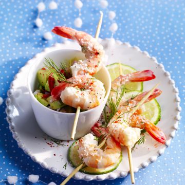 Crevettes au punch coco-gingembre, facile Crevettes au punch coco-gingembre, facile