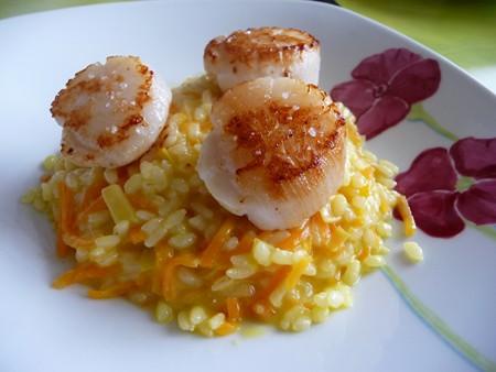 Risotto poireaux noix de Saint Jacques Risotto poireaux noix de Saint Jacques