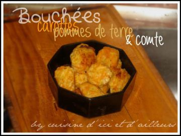 Bouchées aux carottes, pomme de terre et comté