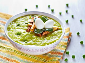 Soupe petits pois-roquette Soupe petits pois-roquette