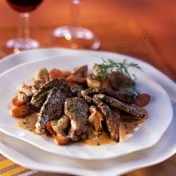 Sauté de boeuf façon Strogonoff Sauté de boeuf façon Strogonoff