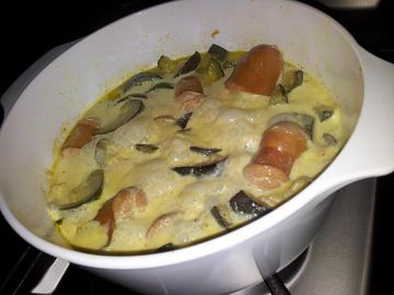 Ragoût de courgettes-knacki epicée Ragoût de courgettes-knacki epicée