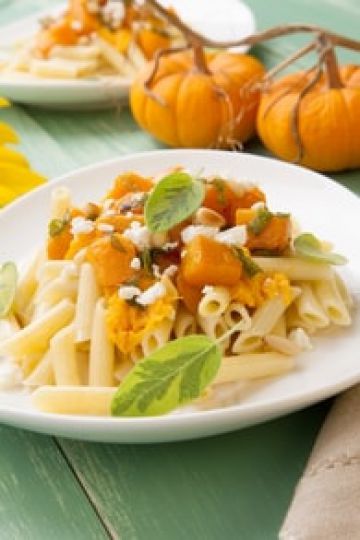 Penne au potimarron et copeaux de parmesan