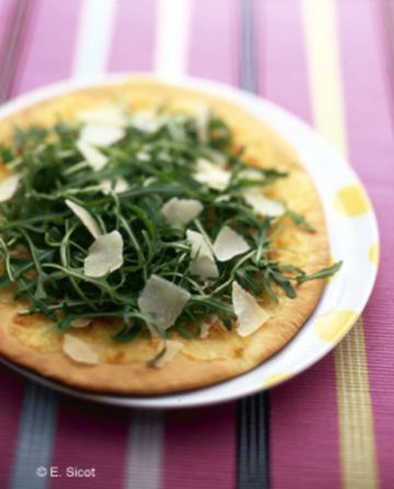 Pizza blanche à la roquette