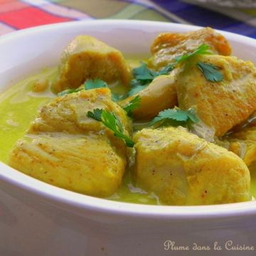 Poulet curry et lait de coco