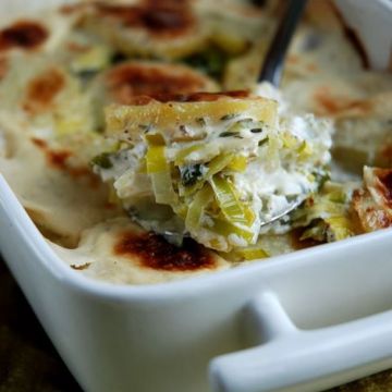 Gratin léger aux poireaux et saumon Gratin léger aux poireaux et saumon
