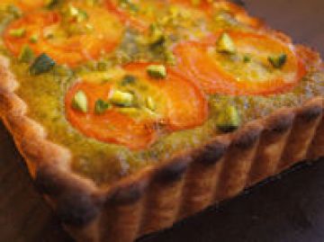 Tarte abricots-pistaches au lait d'amandes Tarte abricots-pistaches au lait d'amandes
