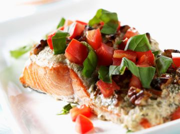 Pavés de saumon au basilic Pavés de saumon au basilic