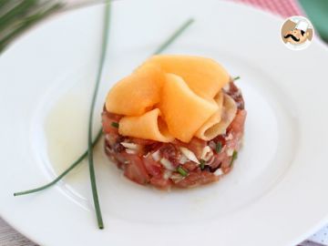 Tartare jambon melon tomate