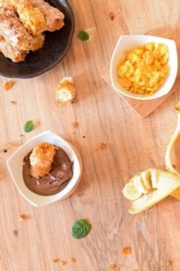 Beignets de banane aux corn flakes Beignets de banane aux corn flakes