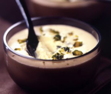 Bavarois au chocolat blanc à la pistache Bavarois au chocolat blanc à la pistache