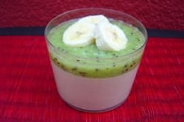 Crème au lait de coco kiwi et bananes