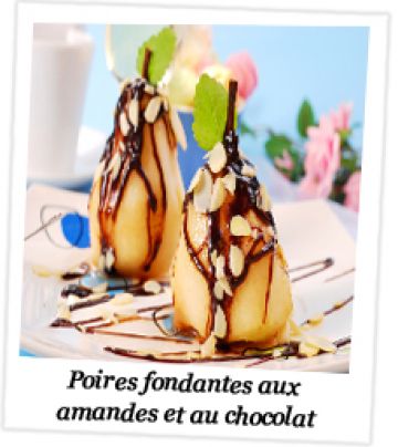 Poires fondantes aux amandes et au chocolat Poires fondantes aux amandes et au chocolat