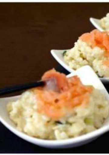 Risotto aux courgettes et au saumon fumé Risotto aux courgettes et au saumon fumé