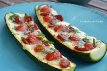 Courgettes gratinées au chorizo, tomate cerise et mozzarella Courgettes gratinées au chorizo, tomate cerise et mozzarella