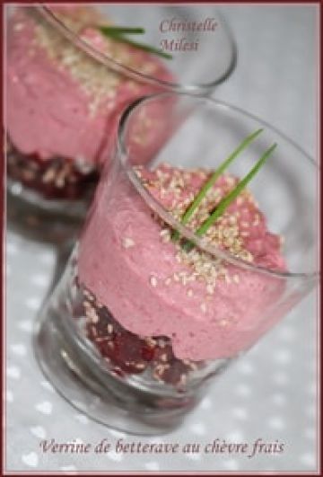Verrine de betterave au chèvre frais Verrine de betterave au chèvre frais