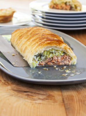 Feuilleté de poireaux au saumon Feuilleté de poireaux au saumon