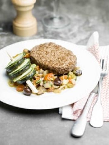 Steak haché et sa ratatouille Caponata Steak haché et sa ratatouille Caponata