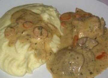 Lapin à la moutarde, échalotes et carottes Lapin à la moutarde, échalotes et carottes