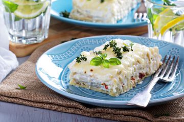 Lasagnes au poulet, ricotta et tomates séchées Lasagnes au poulet, ricotta et tomates séchées