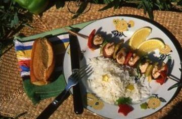 Brochettes de dinde aux trois poivrons Brochettes de dinde aux trois poivrons