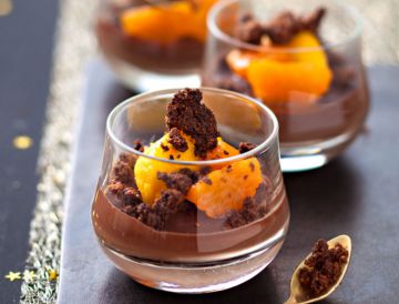 Verrines crumble chocolat-mandarine Verrines crumble chocolat-mandarine